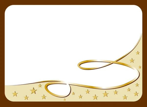 Altın şerit ve yıldızlar beyaz hediye kartı — Stok fotoğraf