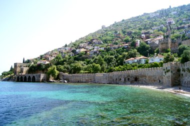 Old fortress and young sea clipart