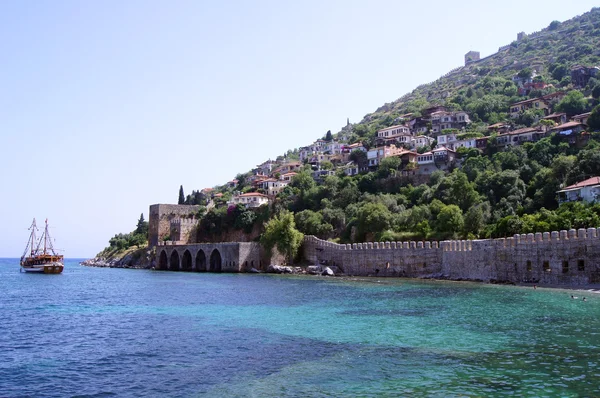 stock image Old fortress and young sea