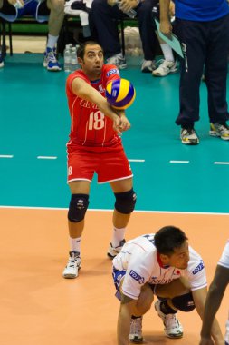 FLORENCE, ITALY - MAY 19: French player Jean-François Exiga during a World League match between Italy and France at Mandela Forum, Florence, Italy on May 19 2012