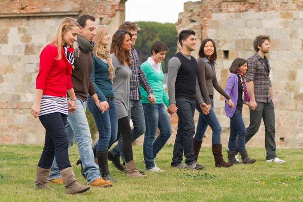 Multicultural Group of Walking Together — Stock Photo, Image