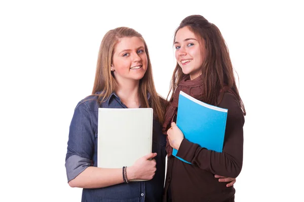 Twee vrouwelijke tiener studenten — Stockfoto