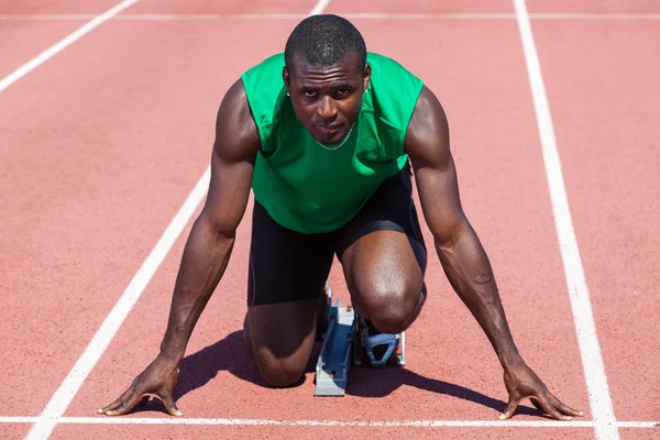 Male Track and Field Athlete before the Race Start — Stock Photo, Image