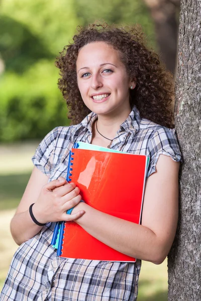 Young Beautiful Female Student at Park — Stock Photo, Image