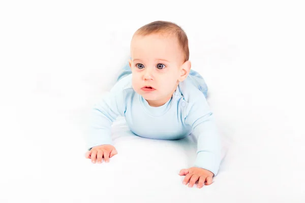 Niño pequeño en blanco —  Fotos de Stock