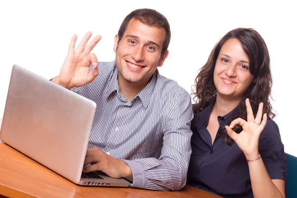 Two Happy Financial Consultants — Stock Photo, Image