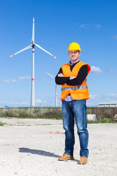 Technicien Ingénieur en centrale éolienne — Photo
