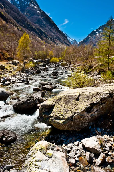 Fluss im Piemont — Stockfoto