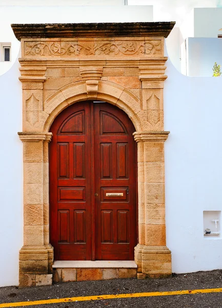 Grecki drzwi — Zdjęcie stockowe