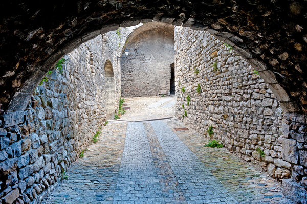 Narrow Dark Streets in the French Medieval City