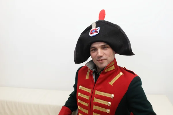 Człowiek w mundurze napoleońskich — Zdjęcie stockowe