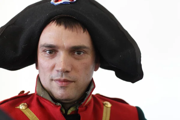 Man poseren in de Napoleontische uniform — Stockfoto