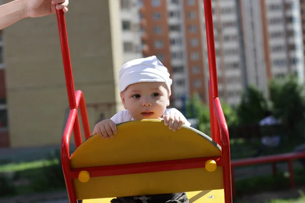 Portrait of baby on swing — Stock Photo, Image