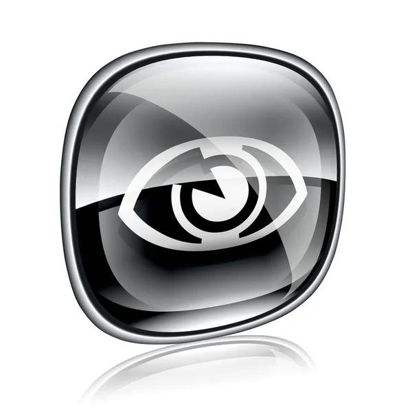 Augensymbol schwarzes Glas, isoliert auf weißem Hintergrund. — Stockfoto