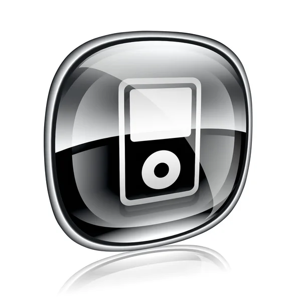 Mp3 player black glass, isolated on white background — Stock Photo, Image