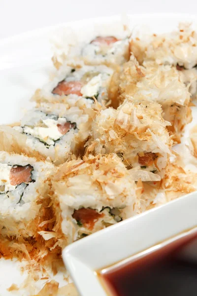 Sushi mit Sojasauce — Stockfoto