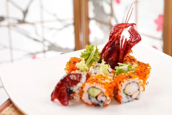 Sushi with see cancer — Stock Photo, Image