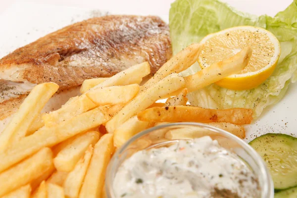 Fish with french fries — Stock Photo, Image