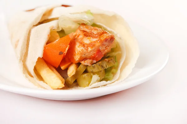 Tortilla con carne y verduras — Foto de Stock