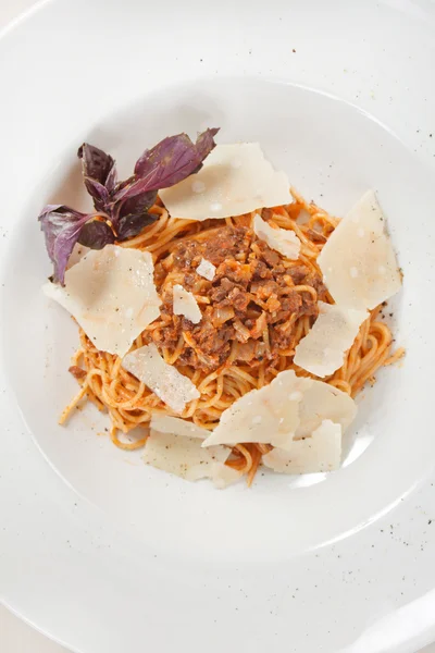 Pasta with meat sauce — Stock Photo, Image