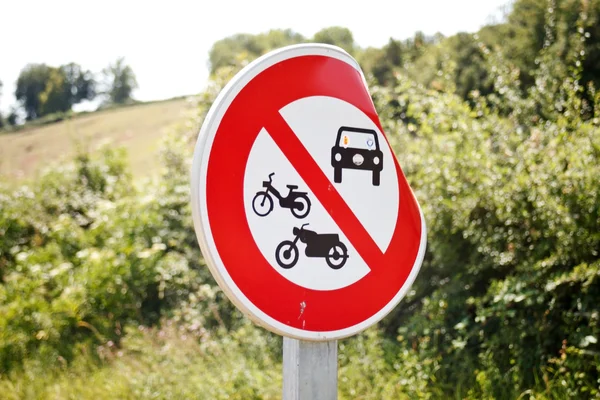 stock image Round sign near field