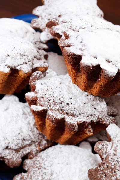 Cakes with sugar powder — Stock Photo, Image