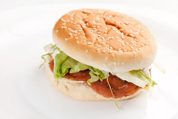Burger on the white — Stock Photo, Image