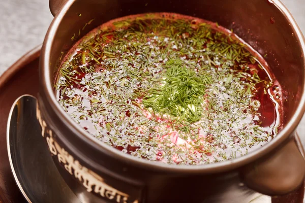 stock image Lithuanian borscht (national belorussian food)