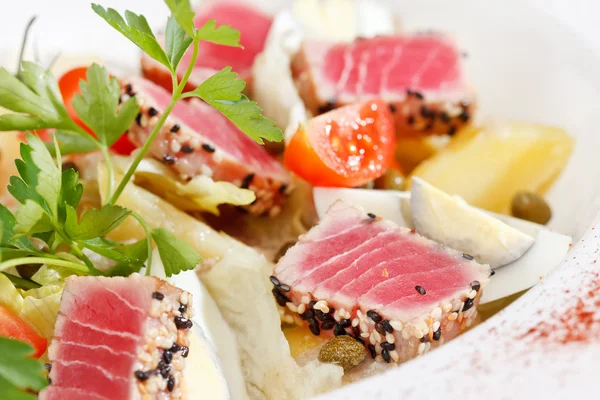 Salas z tuńczykiem i warzywami — Zdjęcie stockowe