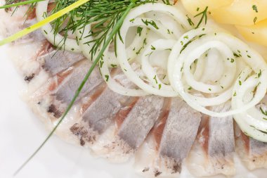 Marinated herring fillets clipart