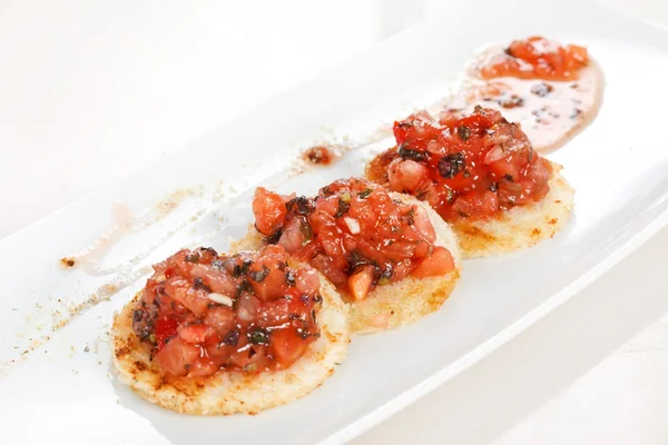 Appetizers with tomatoes — Stock Photo, Image