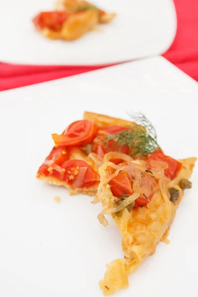 Kuchen mit Tomate — Stockfoto