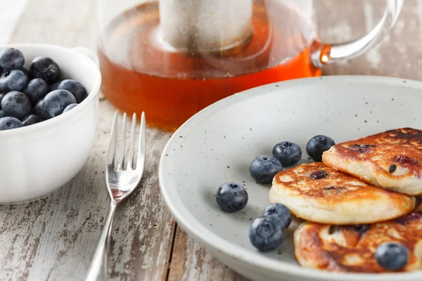 Blueberry pancakes — Stock Photo, Image