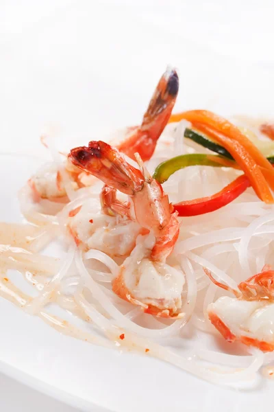 Noodles with shrimps — Stock Photo, Image