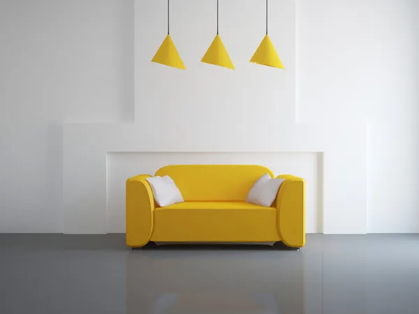 Orange soffa — Stockfoto