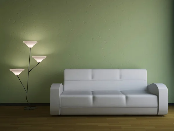 Das Sofa und die Lampe — Stockfoto