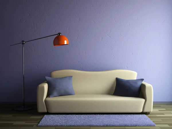 Das Sofa und die Lampe — Stockfoto