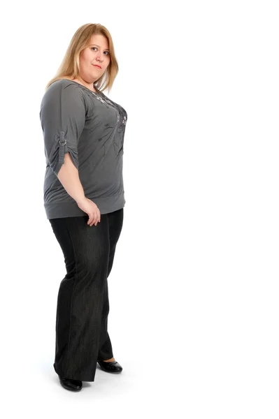 Молодая толстая женщина — стоковое фото