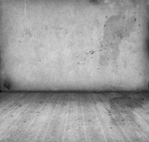 Intérieur vide de la chambre vintage de mur de pierre grunge gris et f — Photo