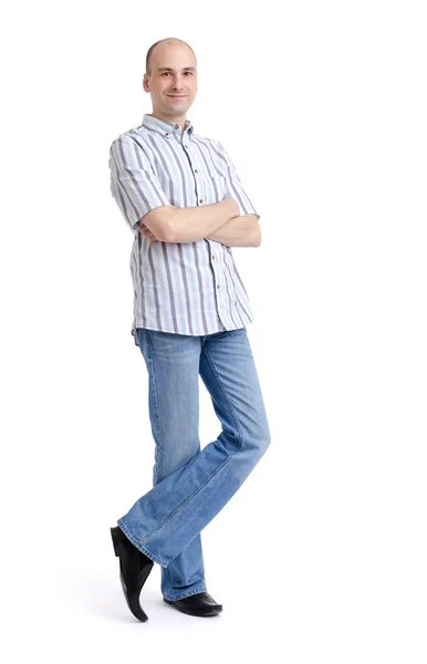 一个时尚的年轻男人站全长肖像 — 图库照片