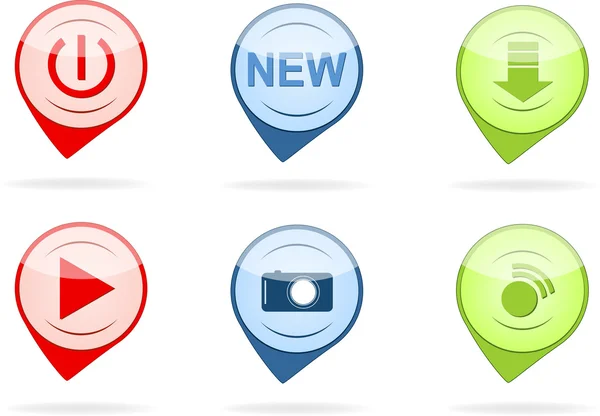 Conjunto de ícone de botão brilhante — Vetor de Stock