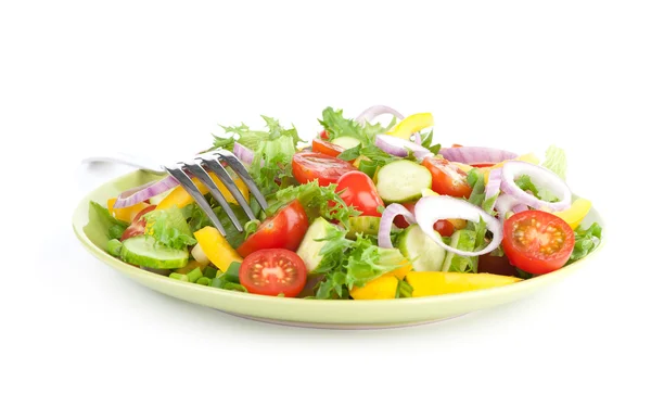 Plantaardige salade geïsoleerd op wit — Stockfoto