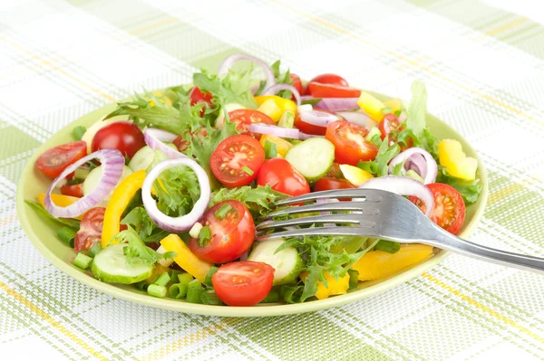 Taze karışık salata domates ile — Stok fotoğraf