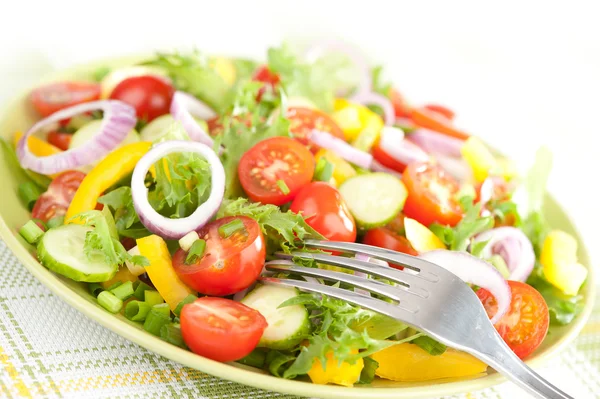 Ensalada de verduras en un plato — Foto de Stock