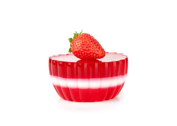 Gelatina di fragole isolata su bianco — Foto Stock