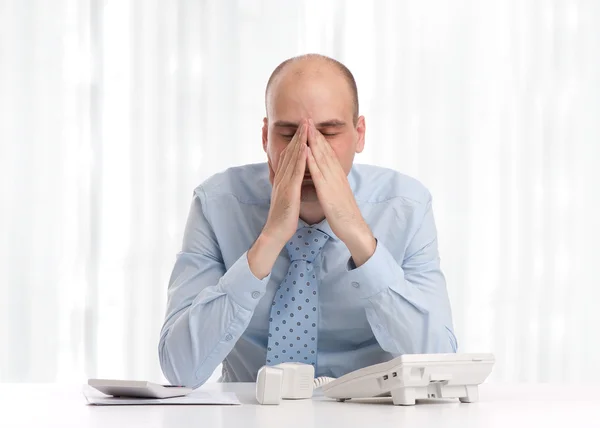 Tired businessman at work — Stock Photo, Image