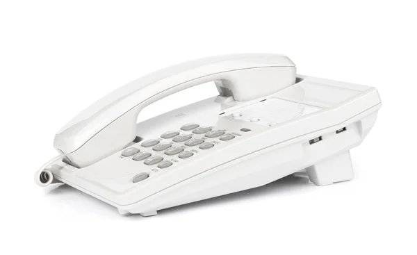 Beyaz modern telefon — Stok fotoğraf