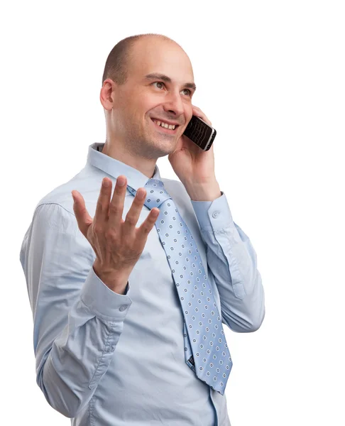 Деловой человек разговаривает по телефону — стоковое фото