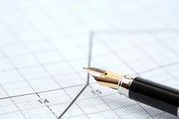 Pen On Diagram — Stock Photo, Image