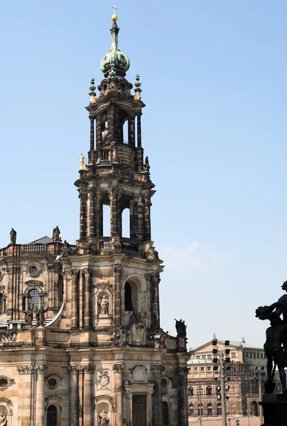 Gotická zvonice v Drážďanech — Stock fotografie